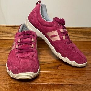 HÖTTER Women’s Pink Suede Low Top Sneakers US10 Made in England Preppy